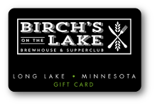 Birch's on the Lake logo in white over a solid black background.